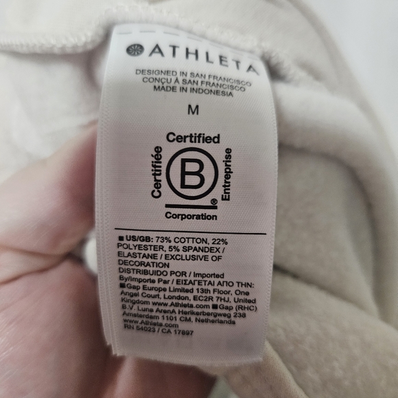 Athleta Cream Colored Forever Fleece Jogger Sweatpants Medium - Picture 7 of 7